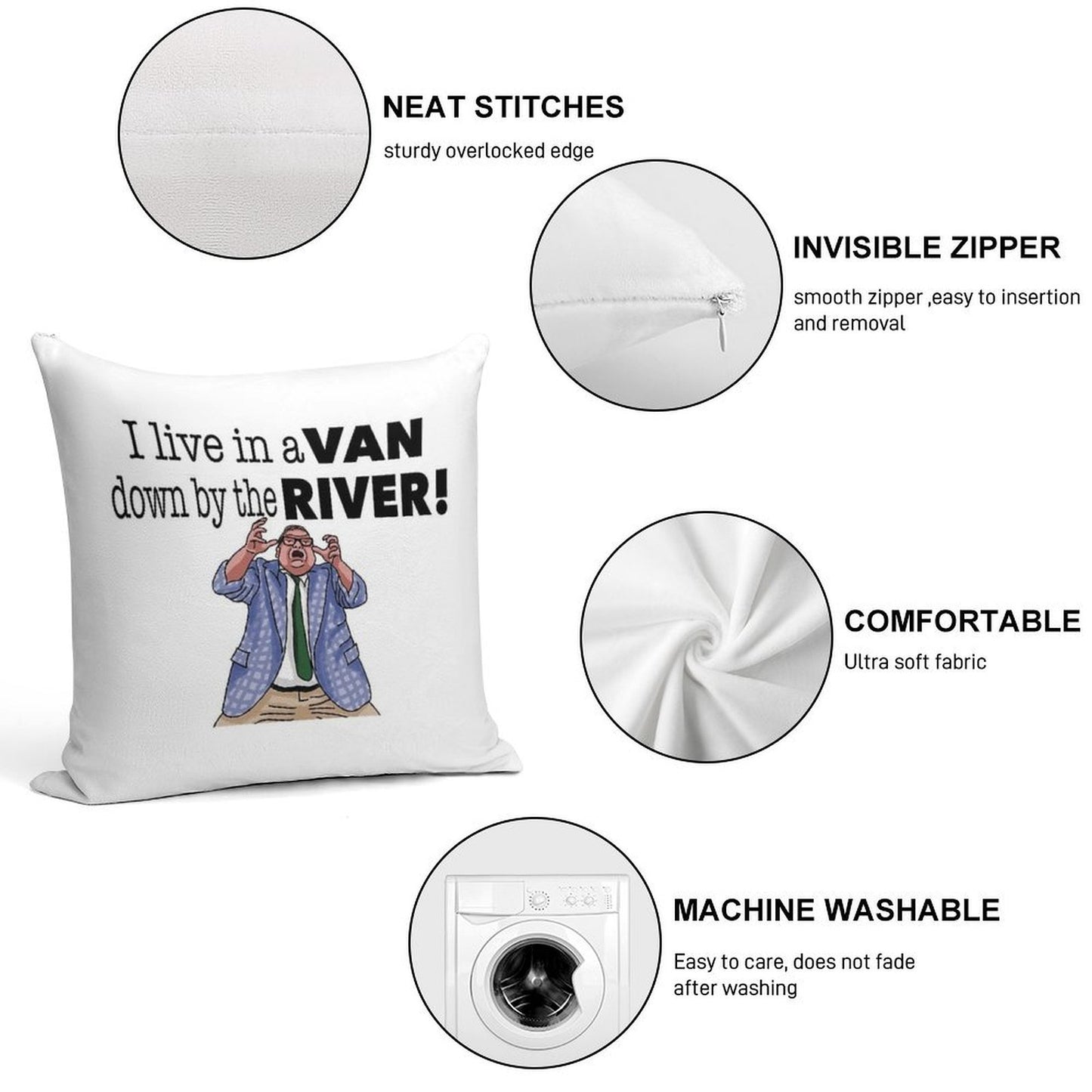 Down By The River- Matt Foley (Raised Hands) Soft Fade-Resistant Throw Pillow