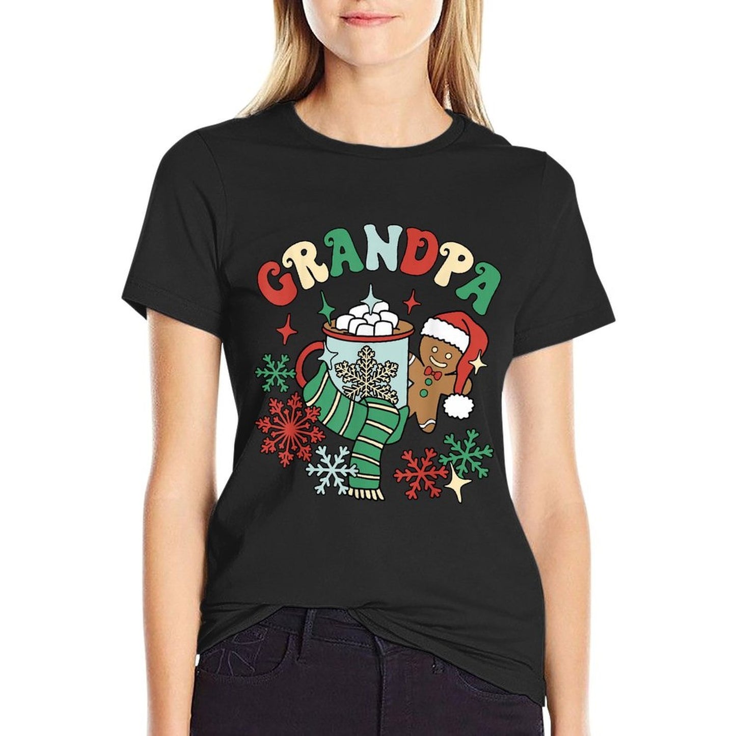 Grandpa Hot Cocoa Gingerbread Matching Family Christmas  Lightweight T-Shirt