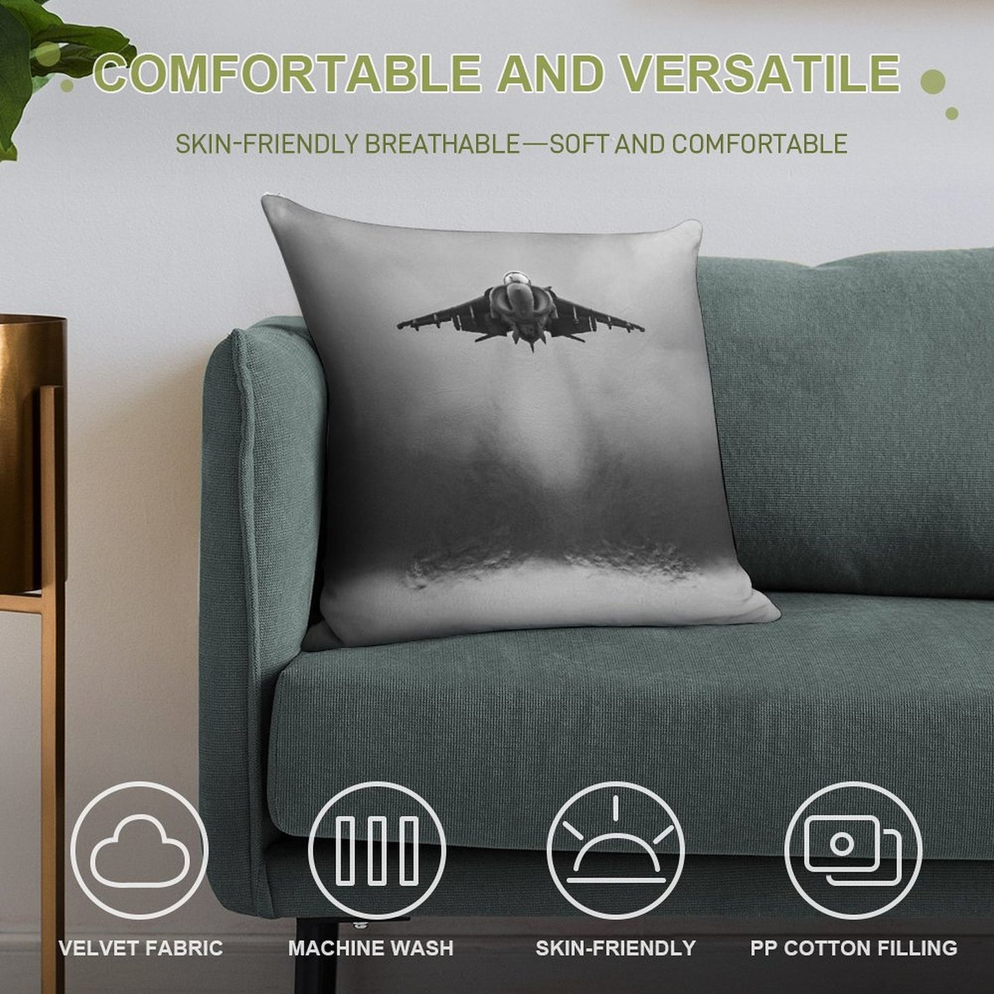 Harrier GR7 Soft Skin-Friendly Throw Pillow