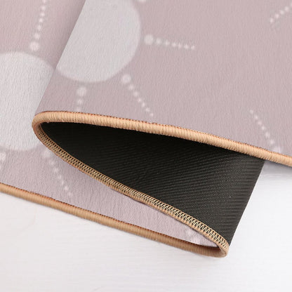 Pretty Polka Dots Sun Pattern Boho Aesthetic In Muted Colors Gray Pink  High-Traffic Bath Mat