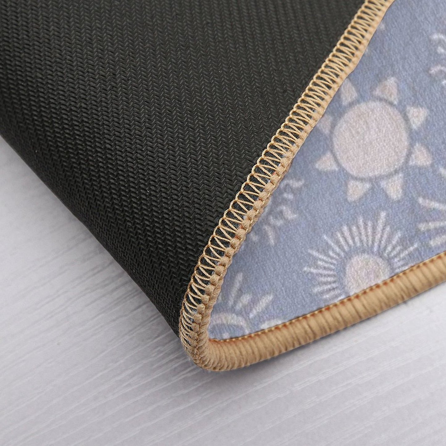 Magical Sun Bohemian Dreamy Aesthetic In Muted Colors Pigeon Blue  Anti-Trip Bath Mat