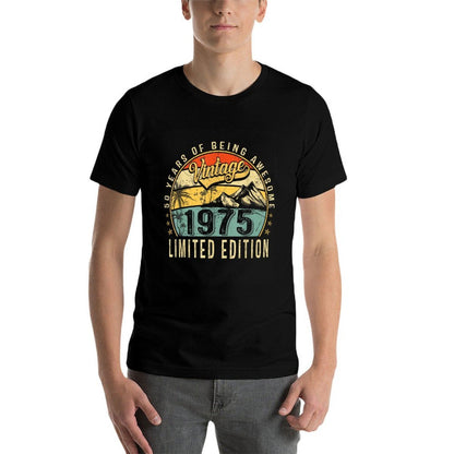 50 Years Old Gift Vintage 1975 50th Birthday Retro Men Women  Moisture-wicking T-Shirt