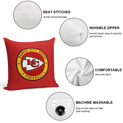 Chiefs-kansas Soft Home Decor Throw Pillow