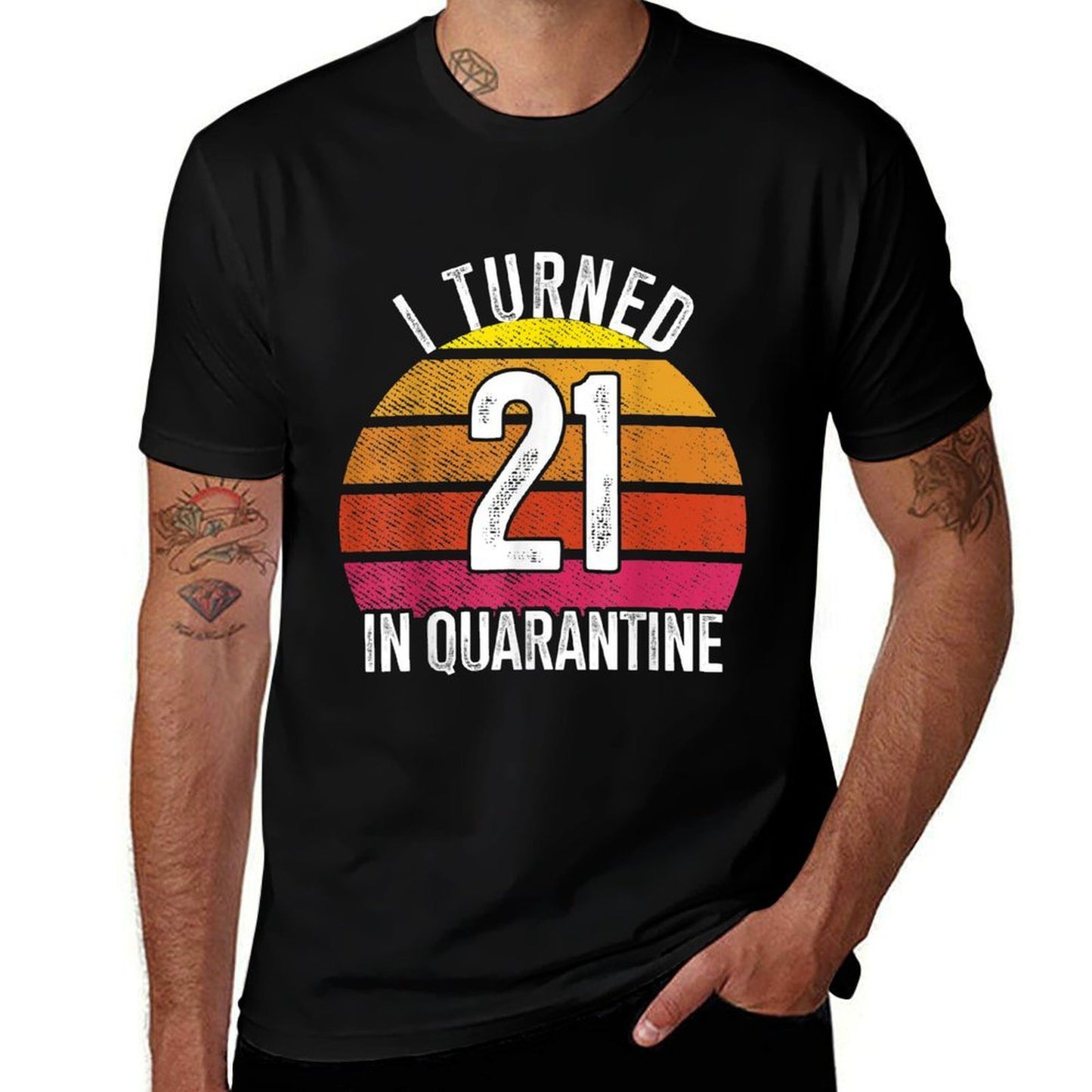 I Turned 21 In Quarantine Birthday 21 Year Old 21st Birthday  Polyester Blend T-Shirt