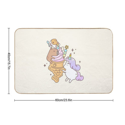 Bubu The Guinea Pig, Unicorn Taiyaki Ice-cream  High-Traffic Bath Mat