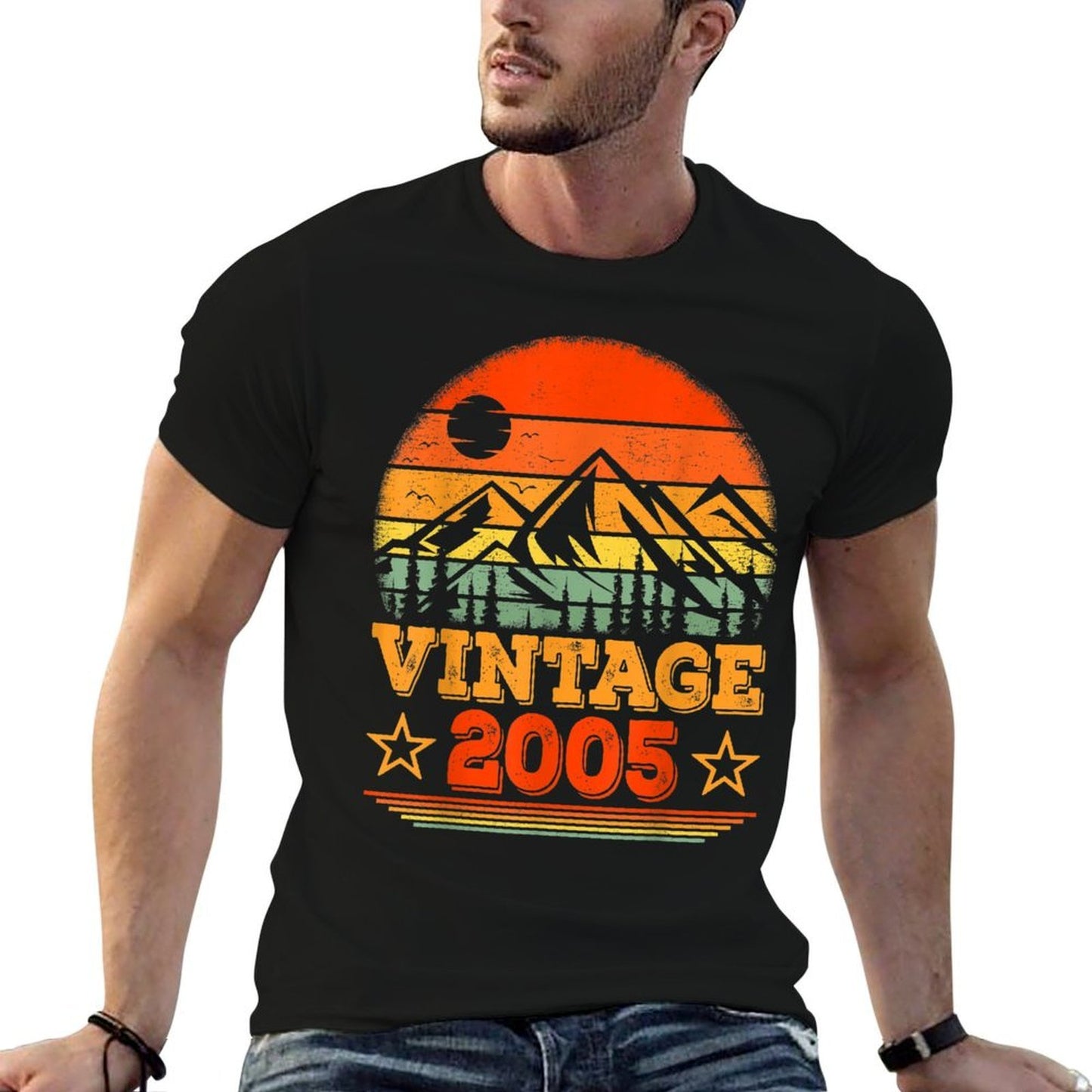 Retro Sunset 17 Years Old Vintage 2005 17th Birthday  Tagless Design T-Shirt