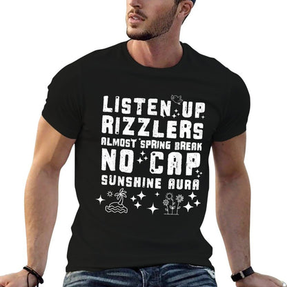 Rizzlers Spring Break No Cap Teacher Funny Spring Break  Eco-friendly Material T-Shirt