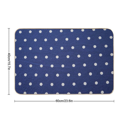 Pois Blue & White Pattern Texture  Non-Slip Bath Mat