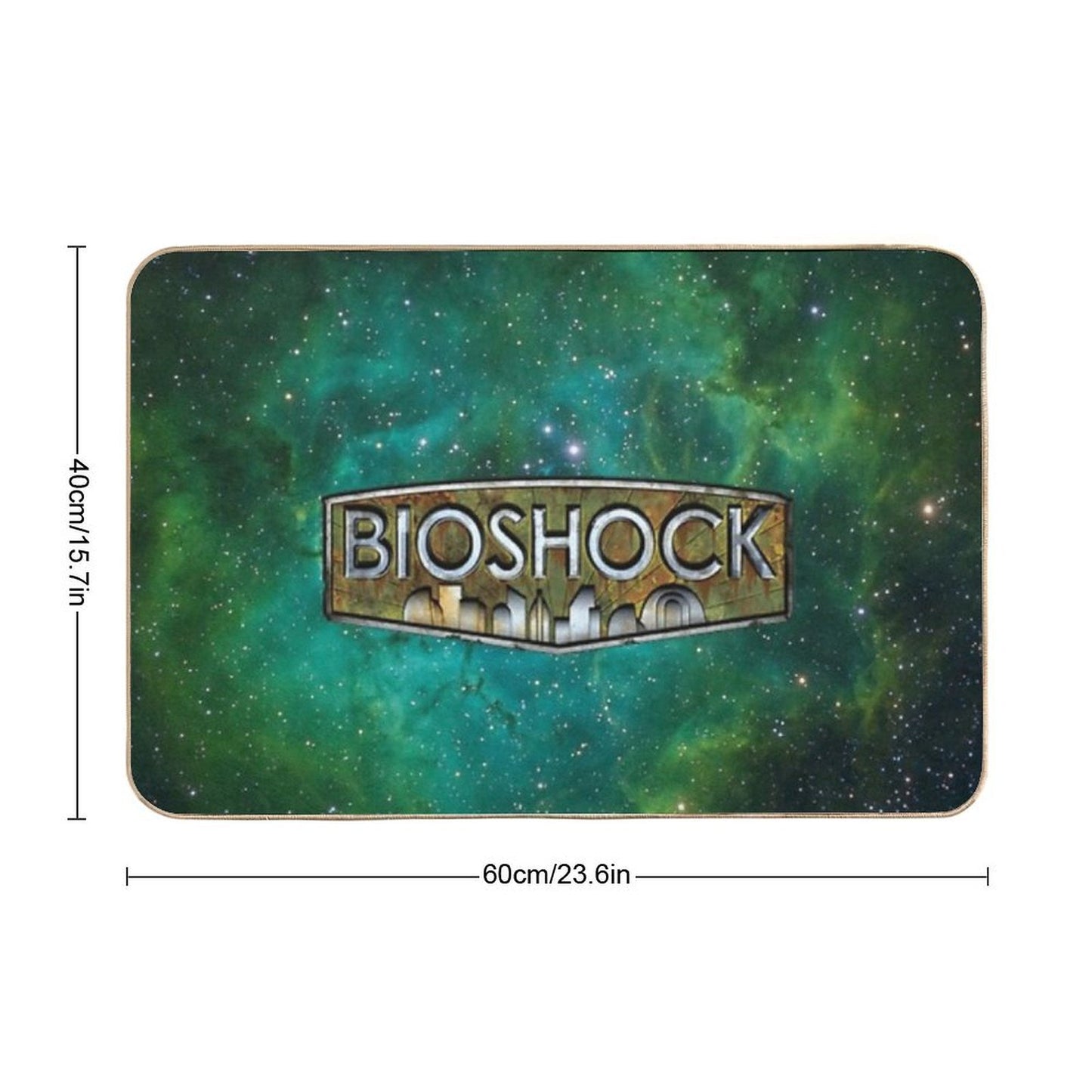 BIOSHOCK X Emerald Green Galaxy  Easy Maintenance Bath Mat