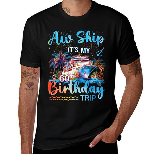 Aw Ship It's My 60th Birthday Cruise Trip Vacation Party  Vintage-inspired T-Shirt