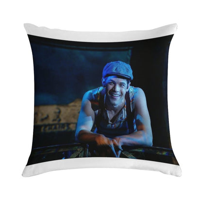 Jeremy Jordan Newsies Poster2 Soft Washable Throw Pillow
