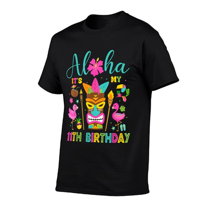 It's My 11th Birthday Tiki Hawaii 11 Yrs Old Girl Aloha  Breathable T-Shirt