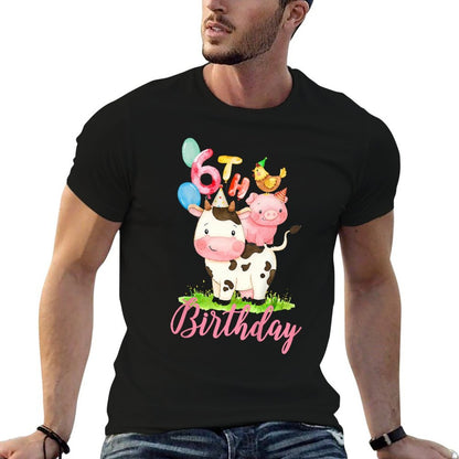 Kids 6 Years Old Girl Farm Animals It&#39;s My 6th Birthday  Moisture-wicking T-Shirt