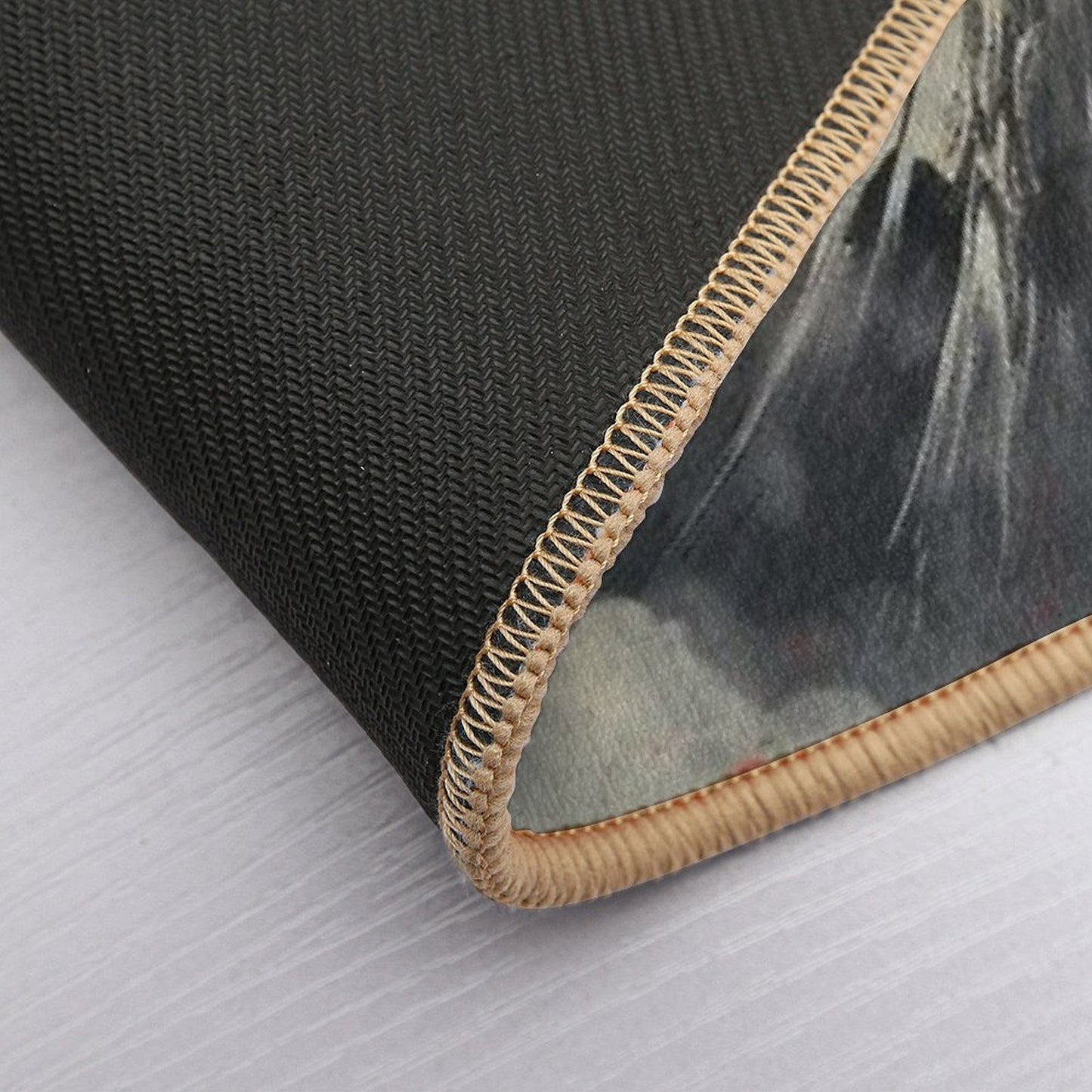 Retro Japanese Poster Art - Mount Fuji Inspired  Easy To Clean Bath Mat