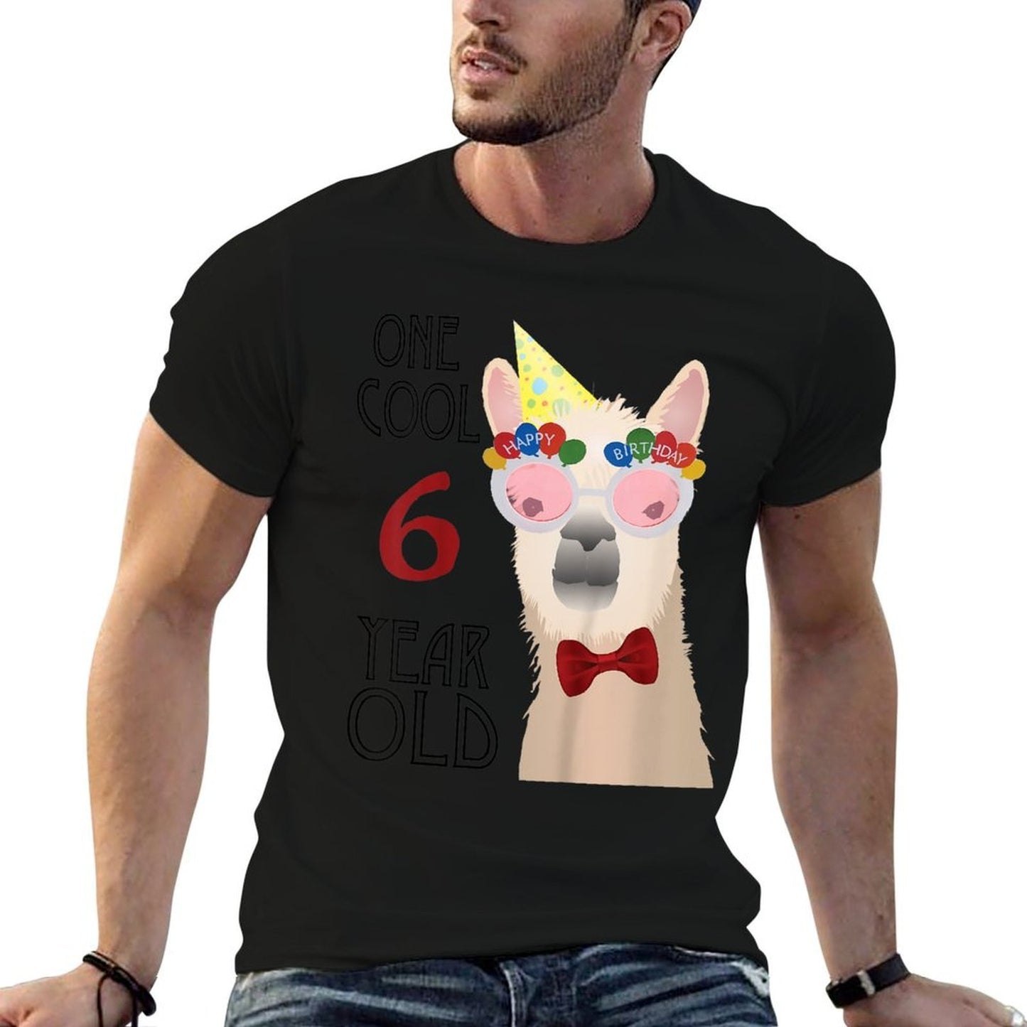 Kids Cool Llama Six Year Old BoysGirls Birthday Gift  High-quality Stitching T-Shirt