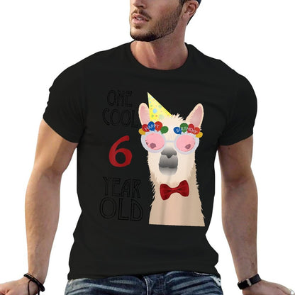 Kids Cool Llama Six Year Old BoysGirls Birthday Gift  High-quality Stitching T-Shirt