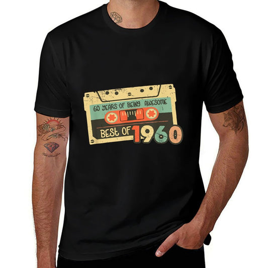 Cassette Tape Born in 1960 60 Years Old 60th Birthday Gift  Easy-care T-Shirt