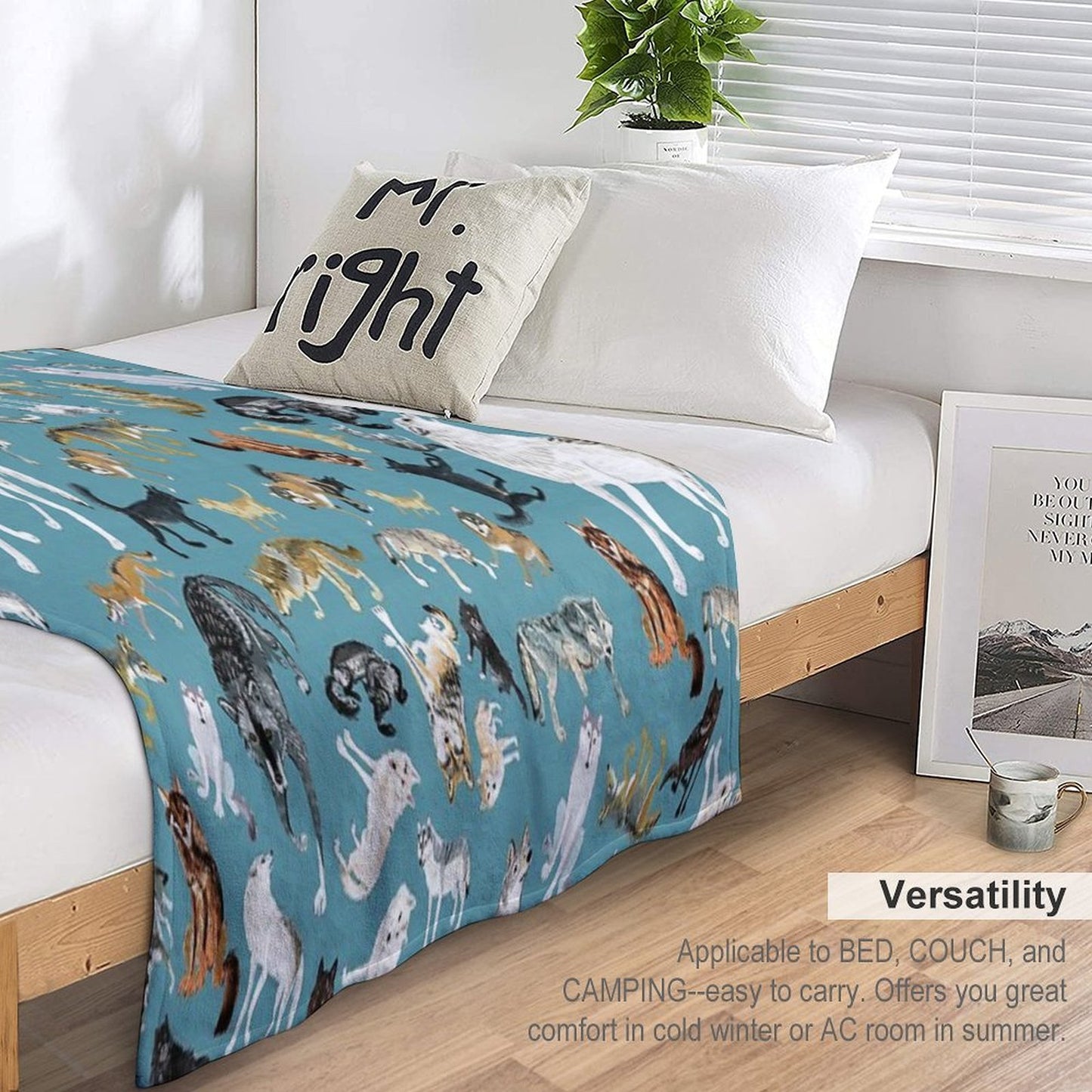 Wolves of The World Pattern 2 Durable Throw Blanket