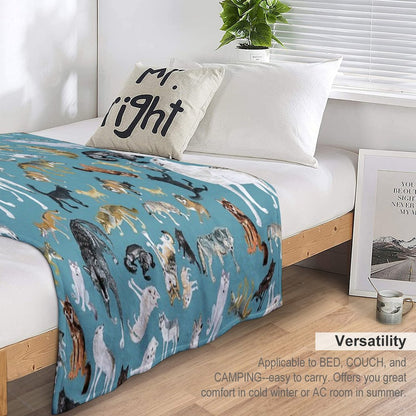 Wolves of The World Pattern 2 Durable Throw Blanket