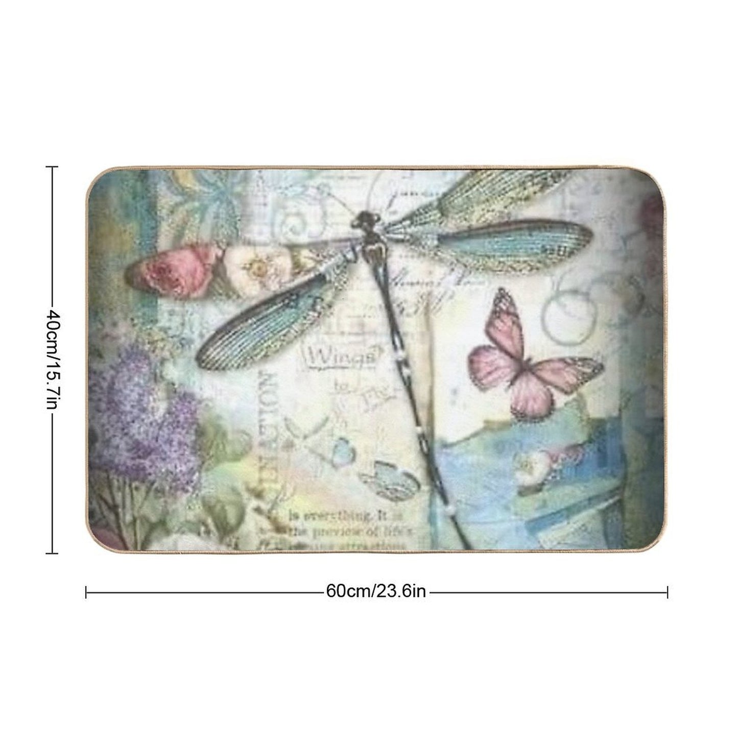 DRAGONFLY ANGEL  Slip-Resistant Bath Mat