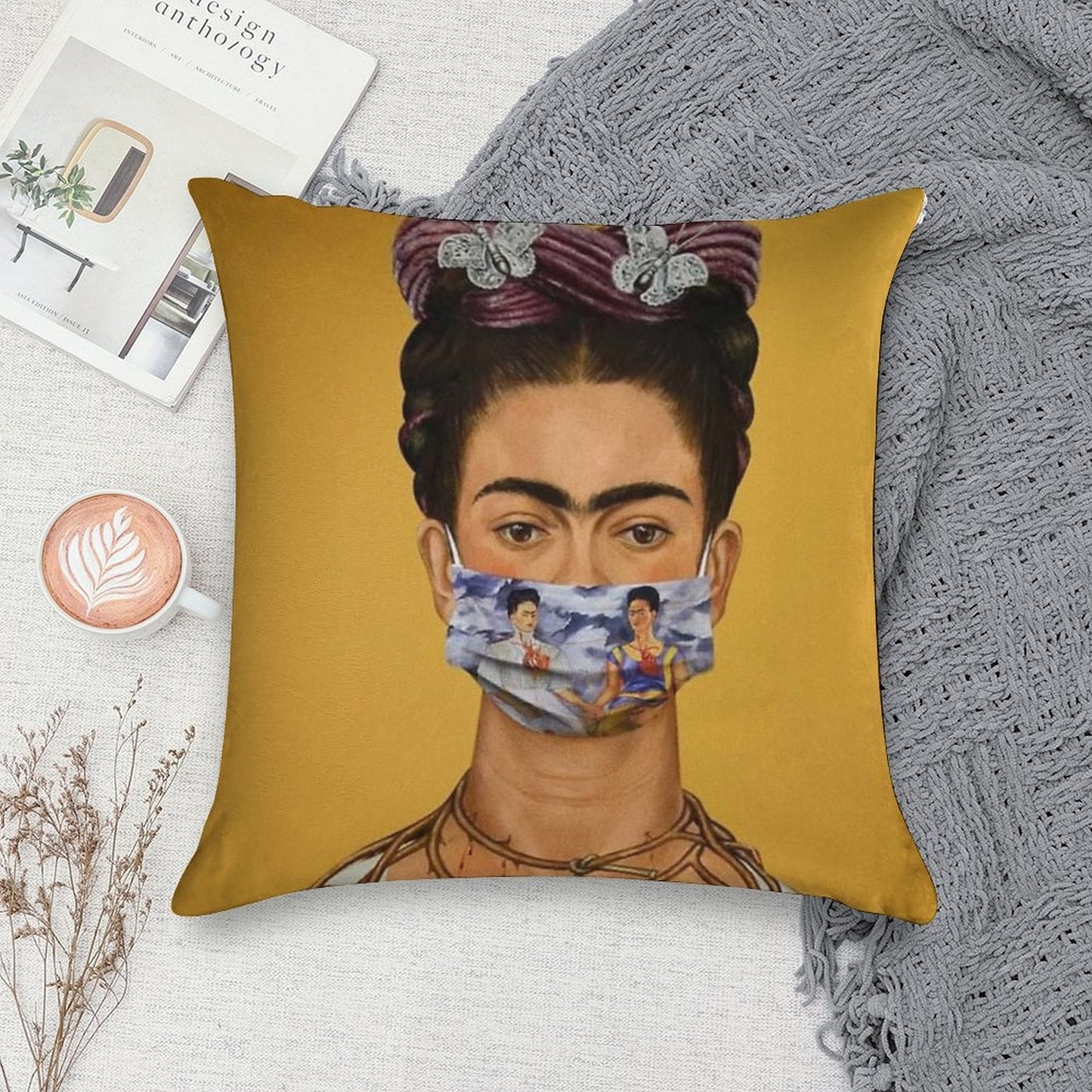 Frida Kahlo in 2020 Soft Skin-Friendly Throw Pillow