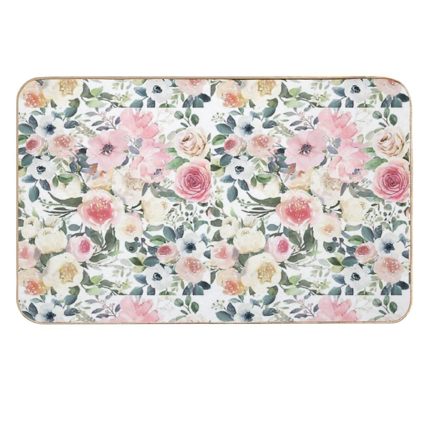 Romantic Watercolor Flowers  Multi-Purpose Bath Mat