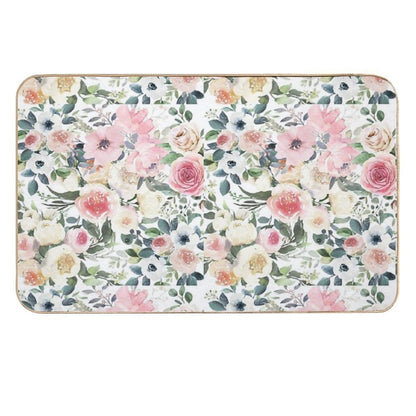 Romantic Watercolor Flowers  Multi-Purpose Bath Mat