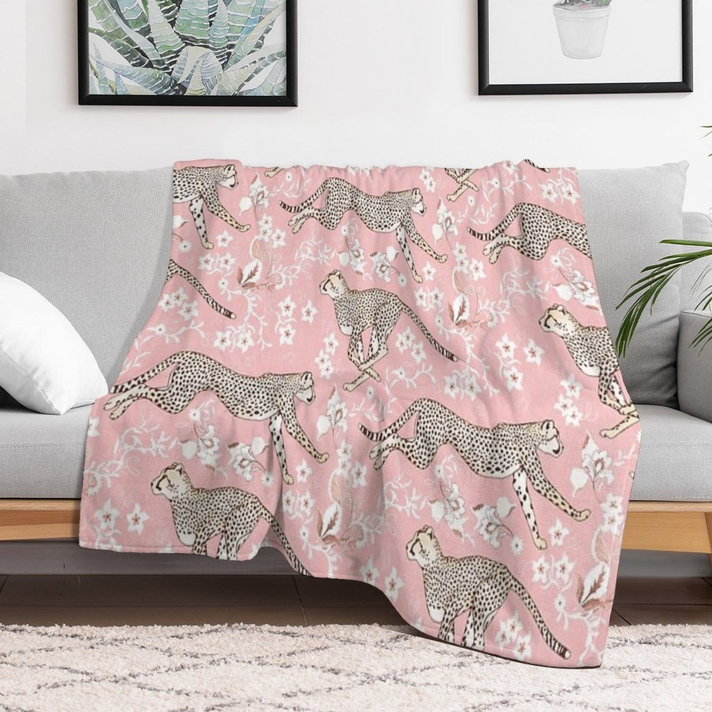 Cheetah Chintz - Cotton Candy Pink Comfort Throw Blanket