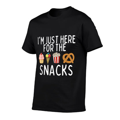 I'm Just Here For The Snacks Funny Foodie  Rolled Sleeves T-Shirt
