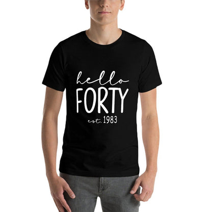 Hello Forty Est 1983, Hello 40 Heart, 40th Birthday  Slim-fit Cut T-Shirt