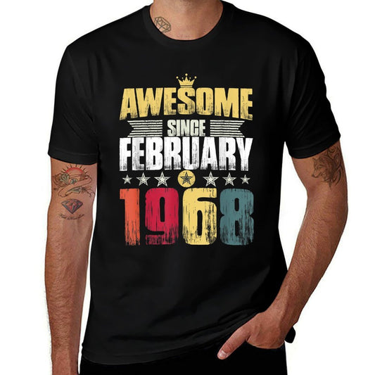 Awesome Since February 1968 Vintage 50th Birthday Gift  Lightweight T-Shirt