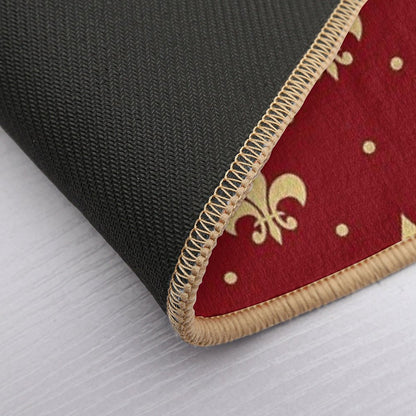 Fleur De Lis Design - Red  Long-Lasting Bath Mat