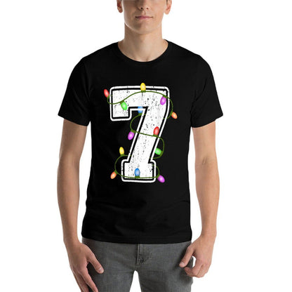 Number 7 7th Birthday Boy Christmas Happy Birthday Kids  Lightweight T-Shirt