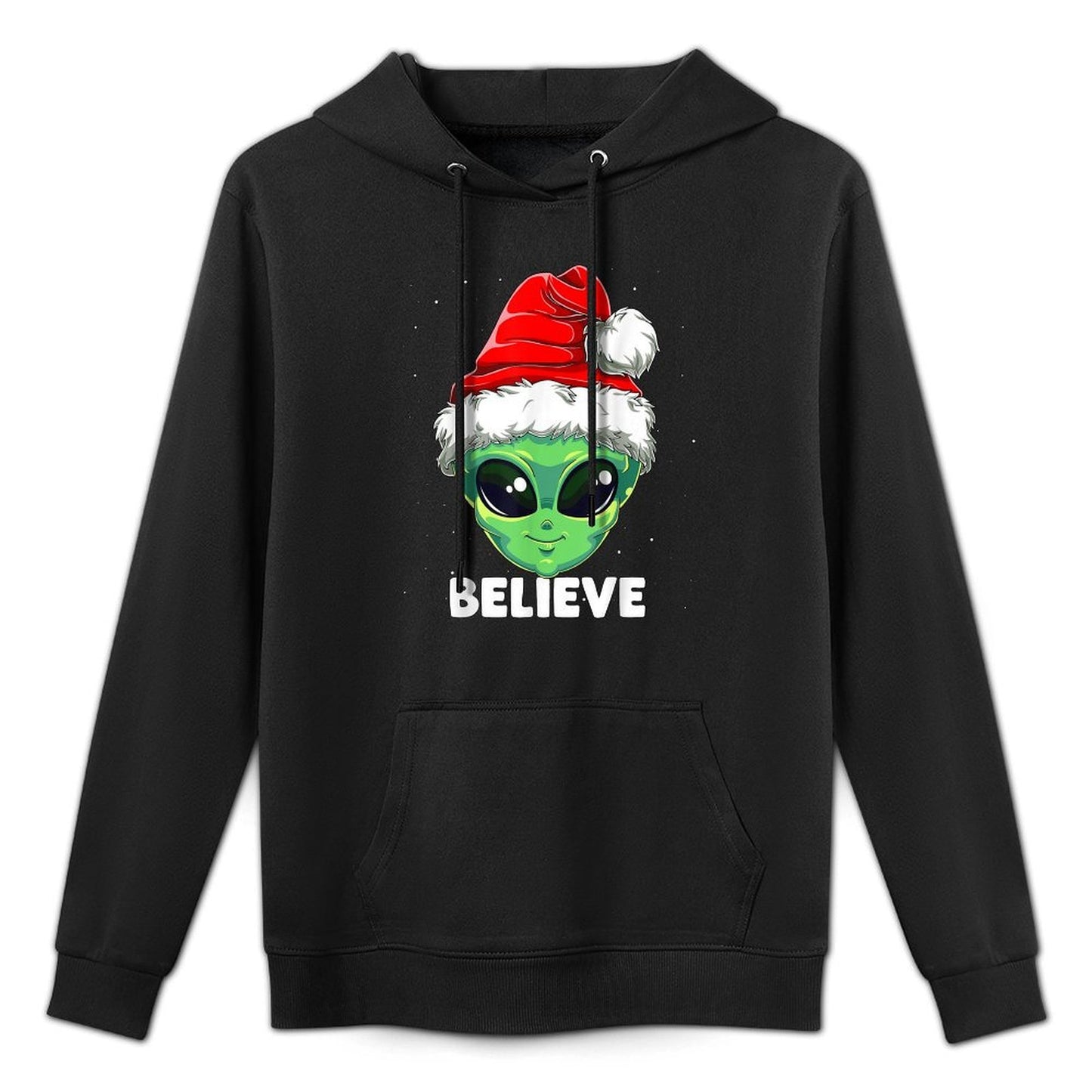 Christmas Alien Santa Costume Funny UFO Santa Hat Xmas Kids Customizable Surface Hoodie