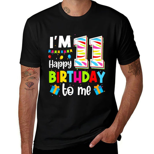11th Happy Birthday 11 Years Old I'm 11 Year Old Boys Girls  Heathered Texture T-Shirt