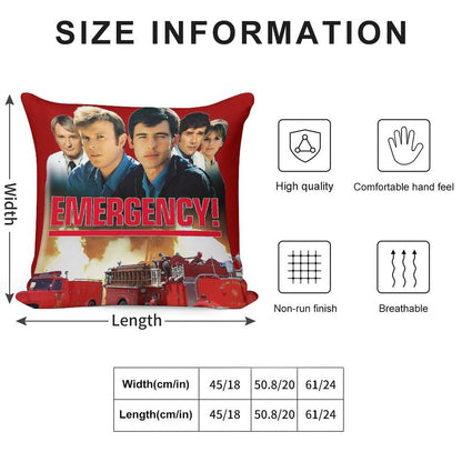 Retro Vintage 70s Medical Drama EMERGENCY! Tribute Soft Luxury Feel Throw Pillow