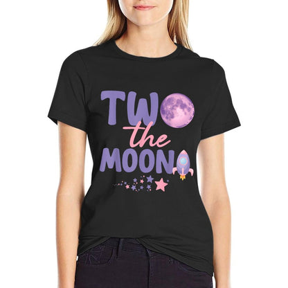 Two The Moon Birthday Outfit Girl 2 Year Old 2nd Birthday  High-quality Stitching T-Shirt