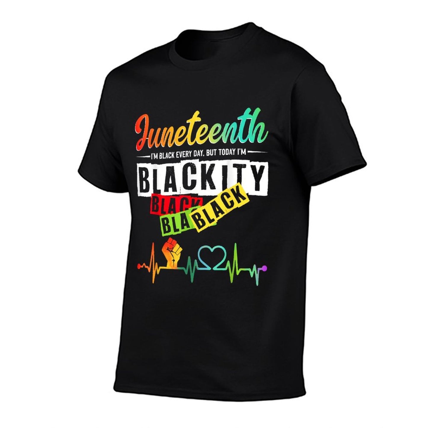 Juneteenth Blackity Heartbeat Black History African America  Easy-care T-Shirt
