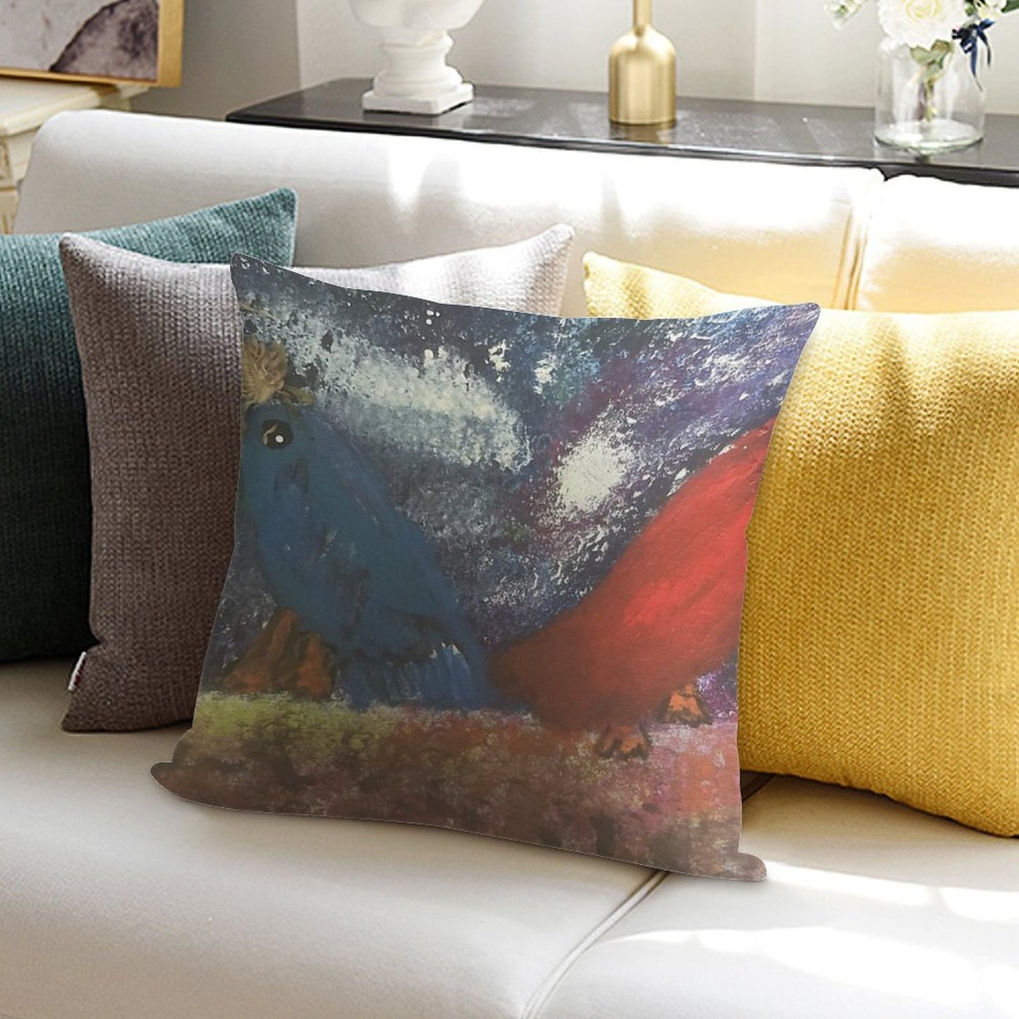 Cosmic Companions Soft Washable Throw Pillow