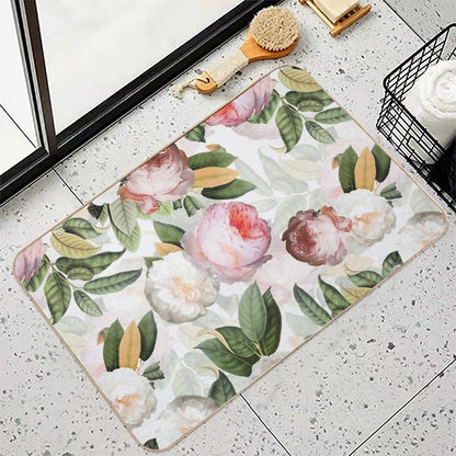 Pastel Jan Davidsz. De Heem Vintage Roses Flowers Botanical Garden Nightgarden  Odorless Bath Mat