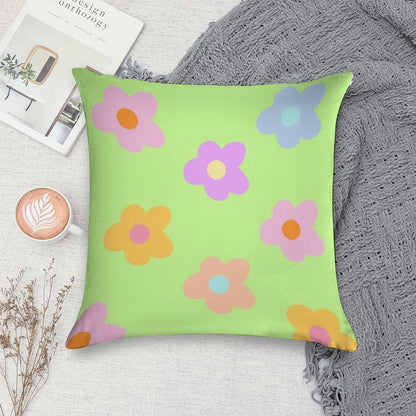 Pastel 5-petal Flowers Soft Anti-Pilling Throw Pillow