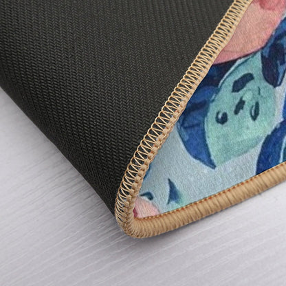 Seamless Watercolor Floral Pattern with Light Background  Repositionable Bath Mat