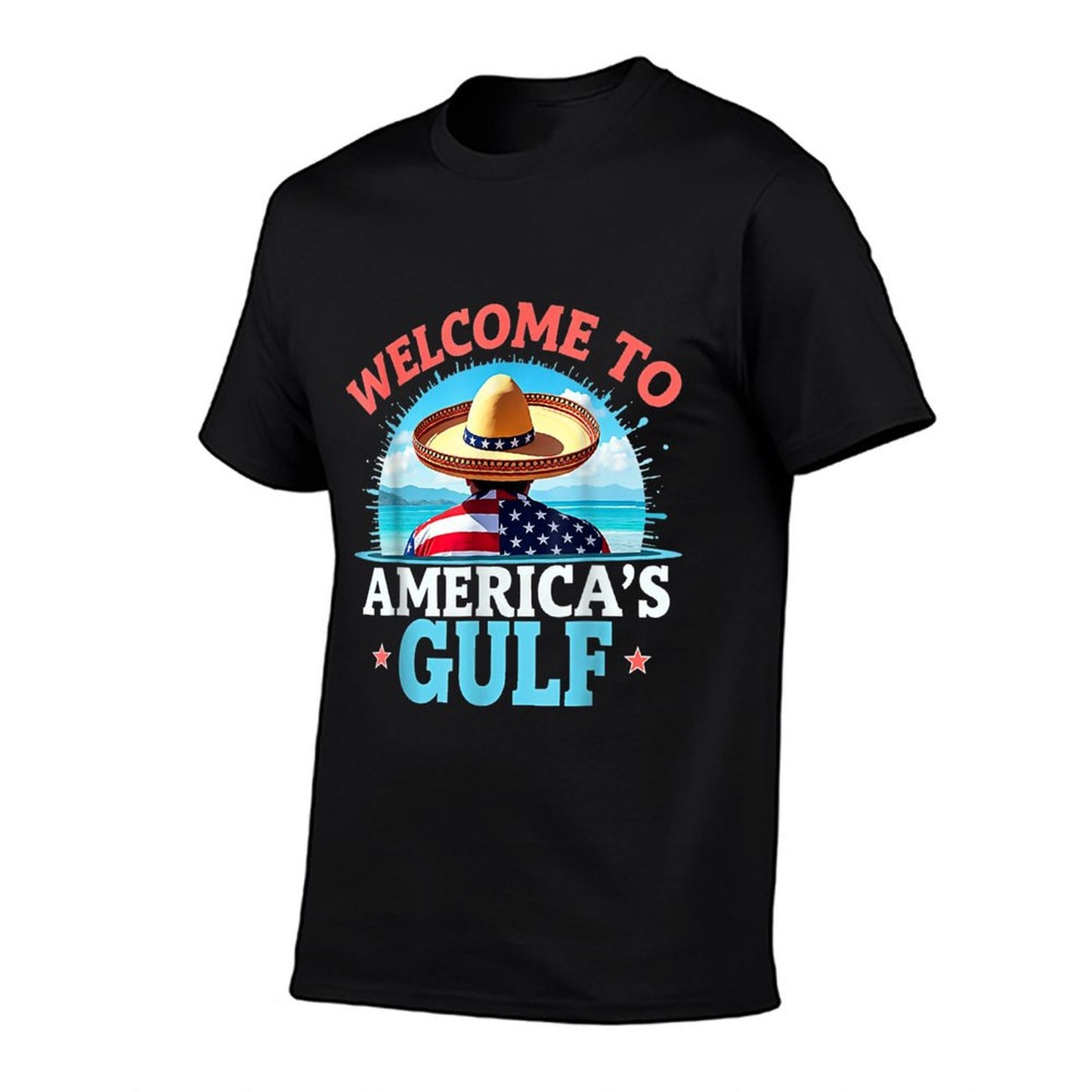 Gulf America Welcom To America&#39;s Gulf Slim-fit Cut T-Shirt