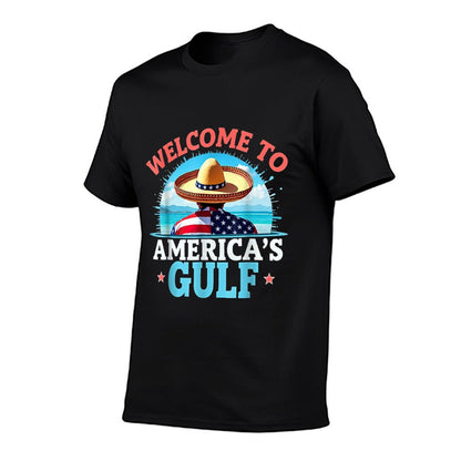 Gulf America Welcom To America&#39;s Gulf Slim-fit Cut T-Shirt