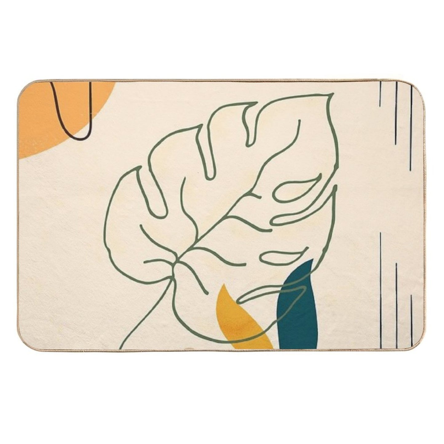 Monstera House Plant Minimal Abstract  Slip-Resistant Bath Mat