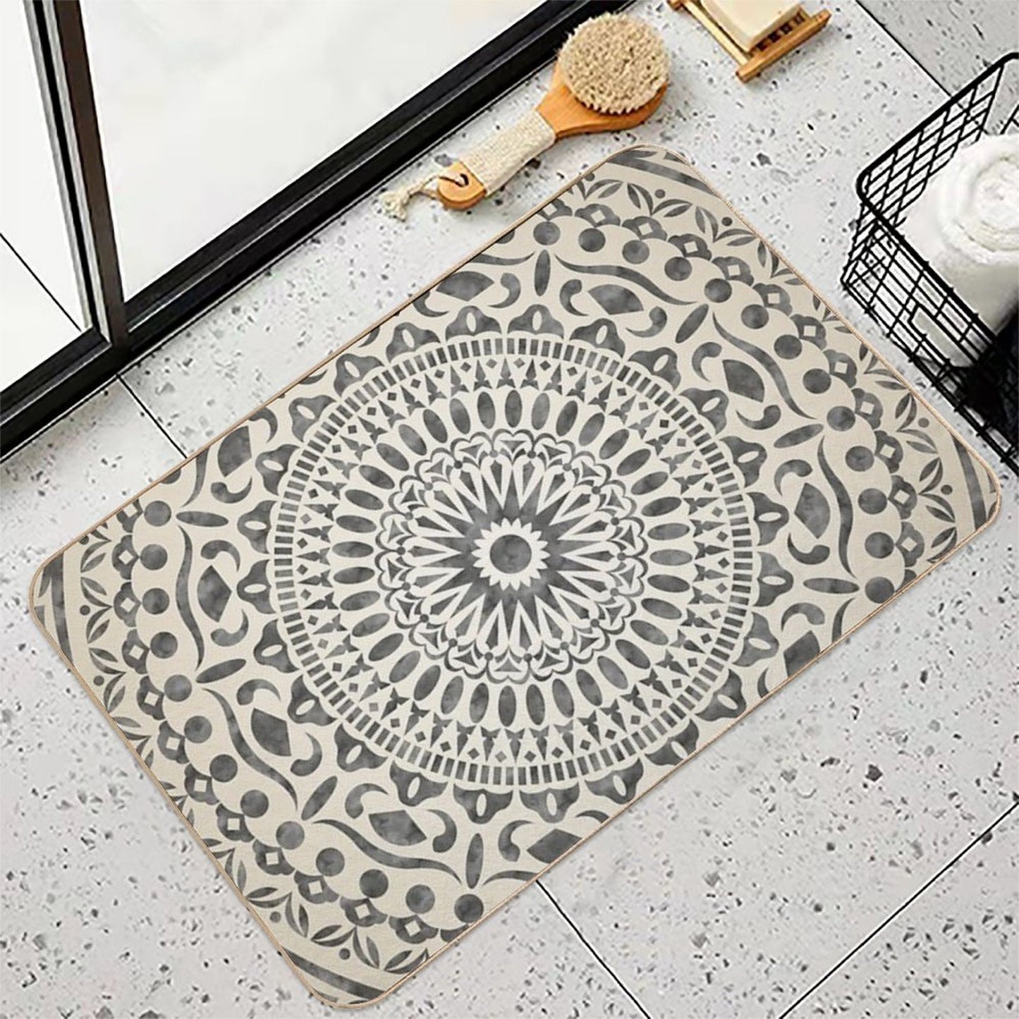 Watercolor Mandala Mandala5w  High-Traffic Bath Mat