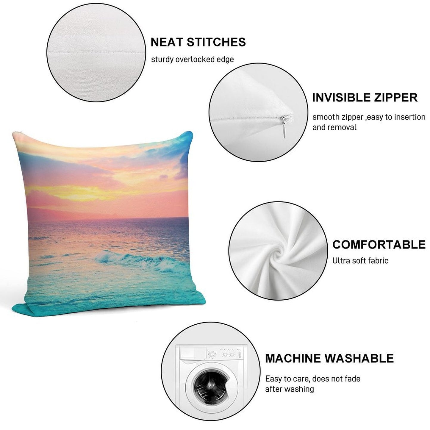 Hookipa Surf Sunset Soft Warmth Comfort Throw Pillow