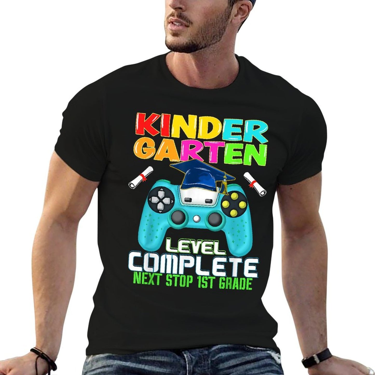 Kindergarten Level Complete Graduation 2025 Gaming Boys  Odor-resistant T-Shirt