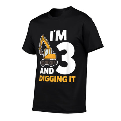 Kids Three Year Old 3yr 3rd Birthday Construction Boy  Vintage-inspired T-Shirt