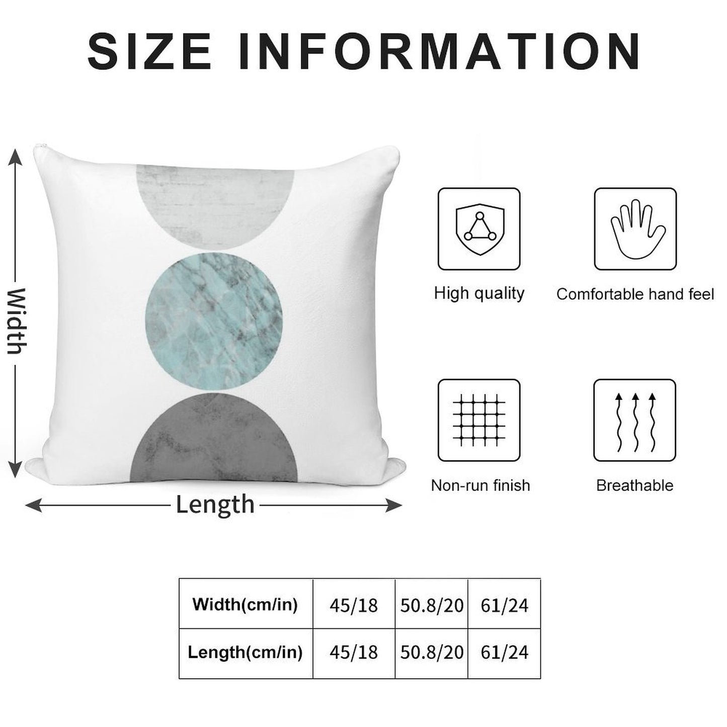 3 Circles Teal And Gray Soft Home Decor Throw Pillow